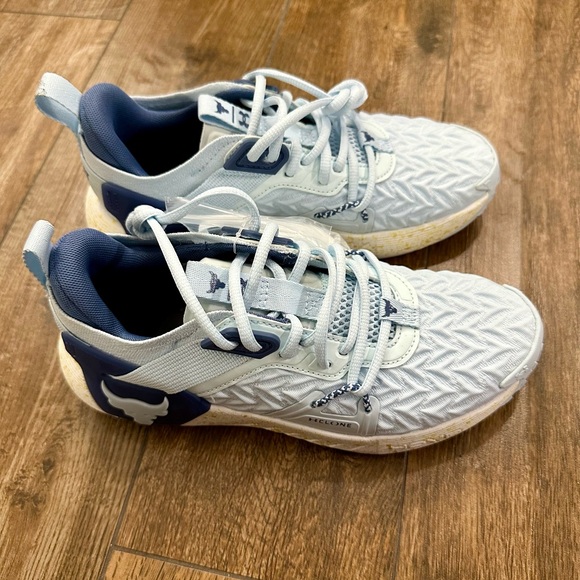 Under Armour Women's Project Rock 6 Training Shoes size 7, Blue/White Trainers - Picture 4 of 12